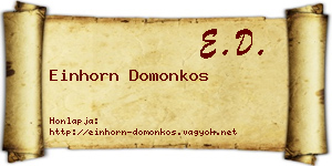 Einhorn Domonkos névjegykártya